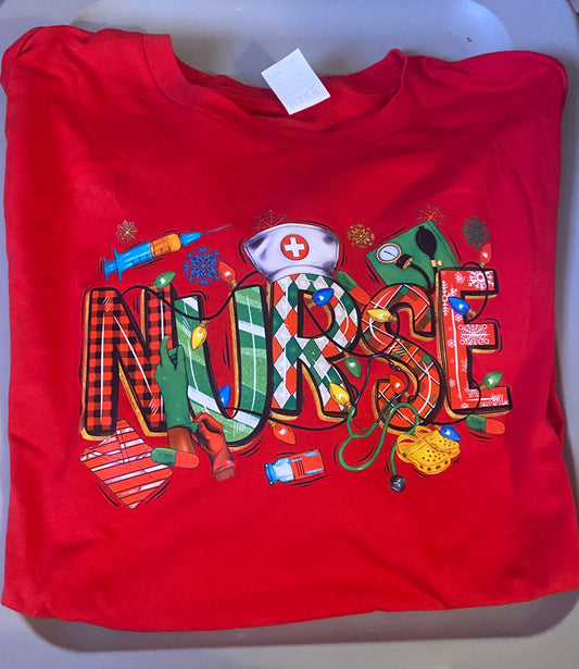 Ready to Ship Holiday Nurse Shirt